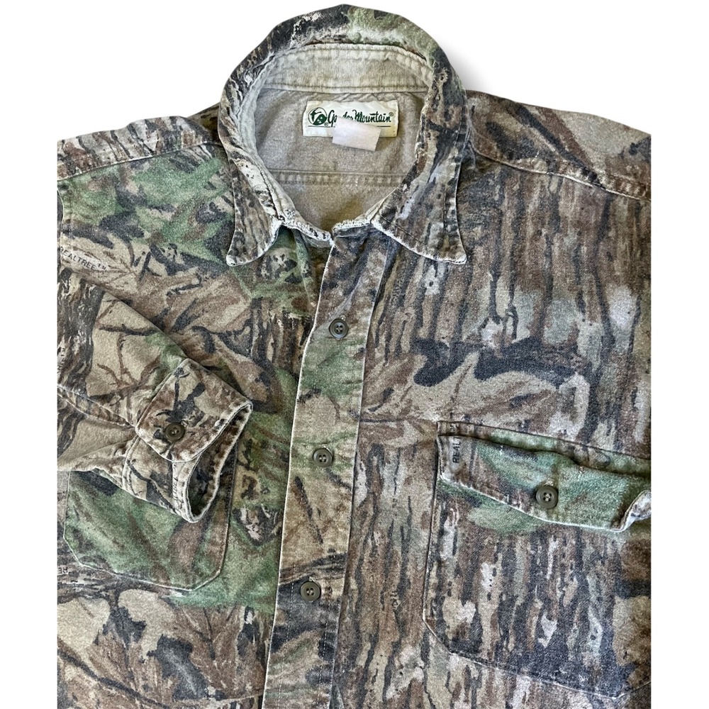 Vtg Gander Mountain Realtree Camo Button Down Shirt Long Sleeve Hunting Large